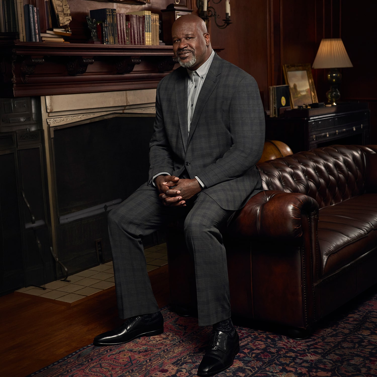 Shaquille O'Neal XLG™ Mens Big and Tall Stretch Fabric Regular Fit Plaid Suit Jacket