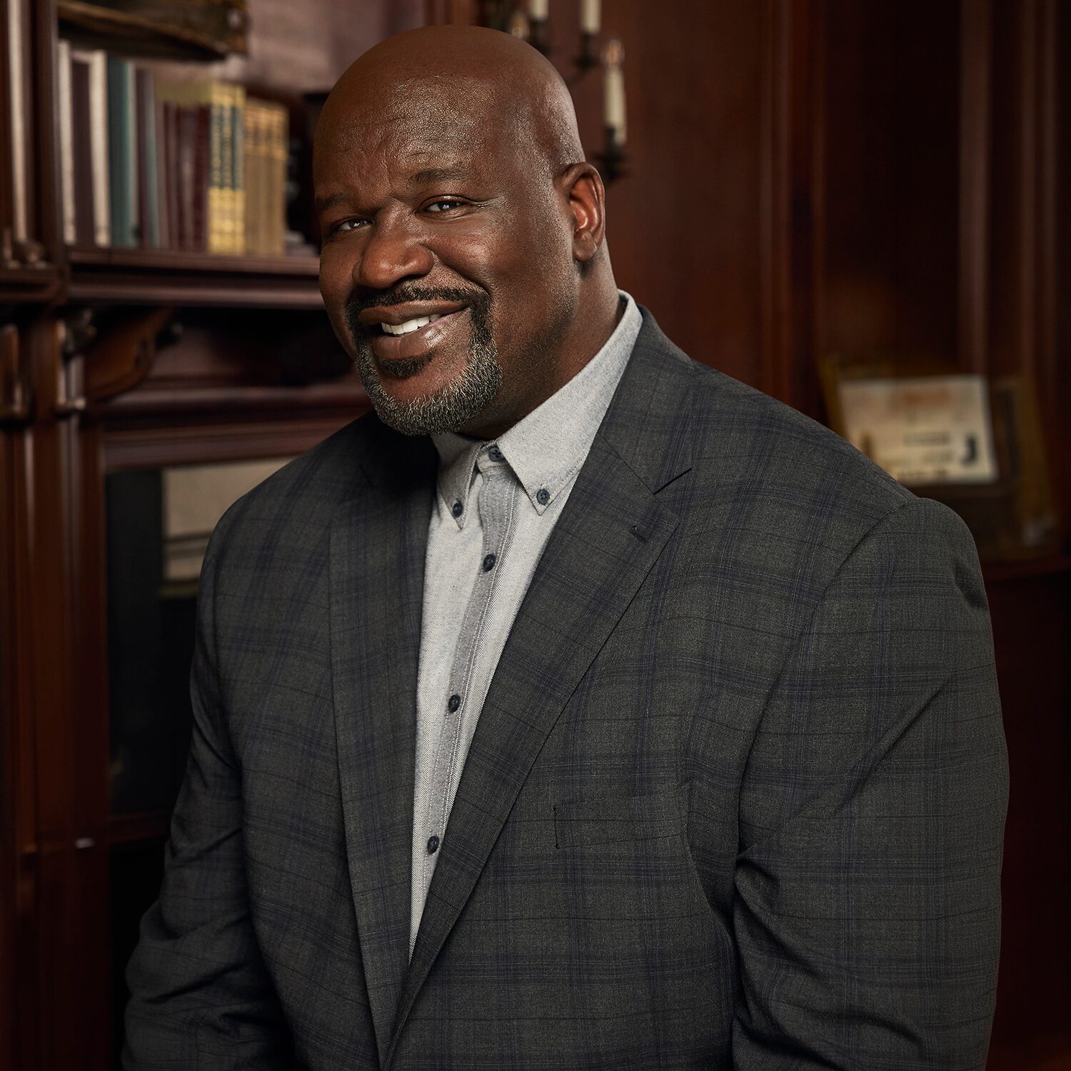 Shaquille O'Neal XLG™ Mens Big and Tall Stretch Fabric Regular Fit Plaid Suit Jacket