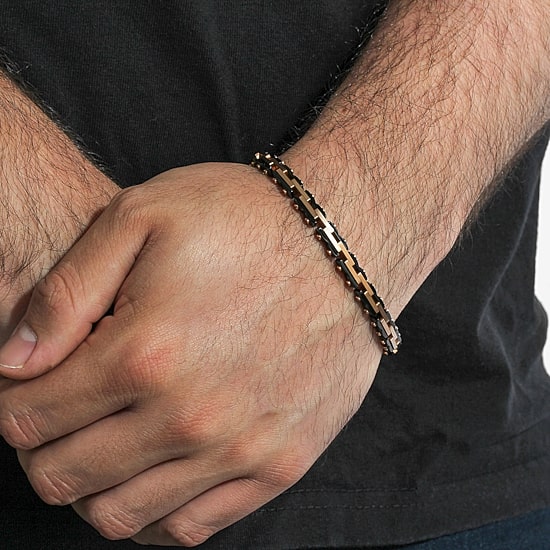 Mens Stainless Steel Solid 8 1/2 Inch Link Bracelet