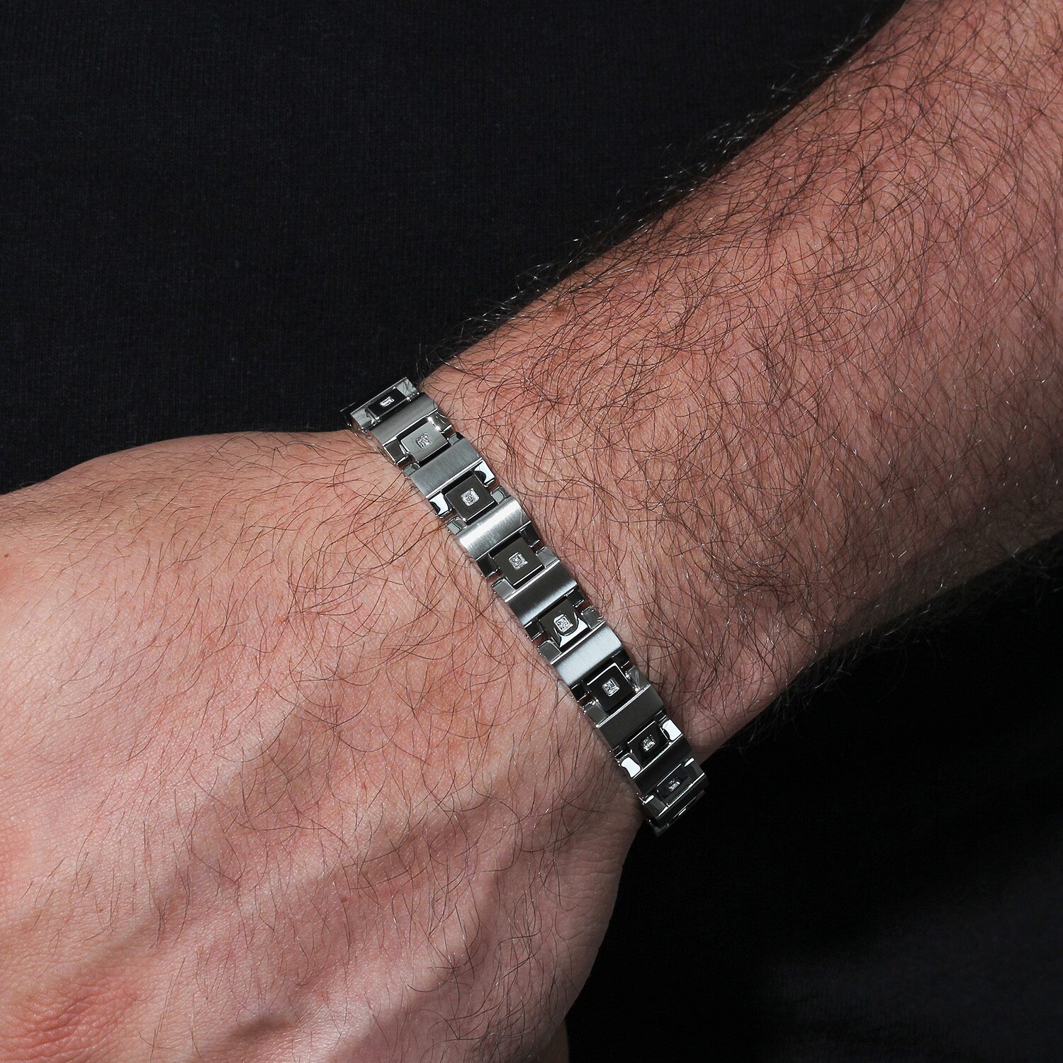 H-I / I2-I3) Mens Stainless Steel Solid 8 / Inch Link Bracelet