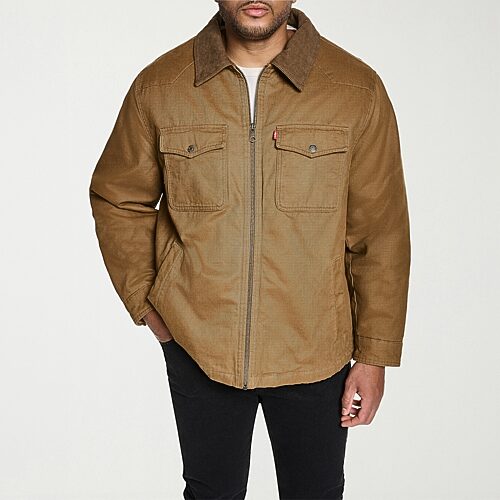 Levi 's Mens Midweight Big And Tall Utility Jacket In Brown