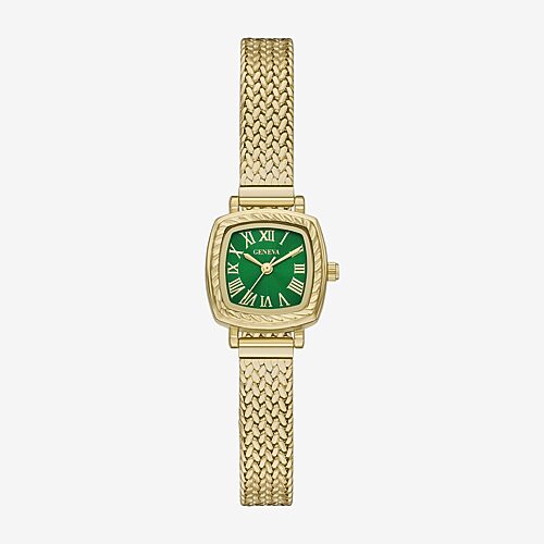 Geneva Ladies Womens Gold Tone Stainless Steel Bracelet Watch Fmdjm323 In Yellow