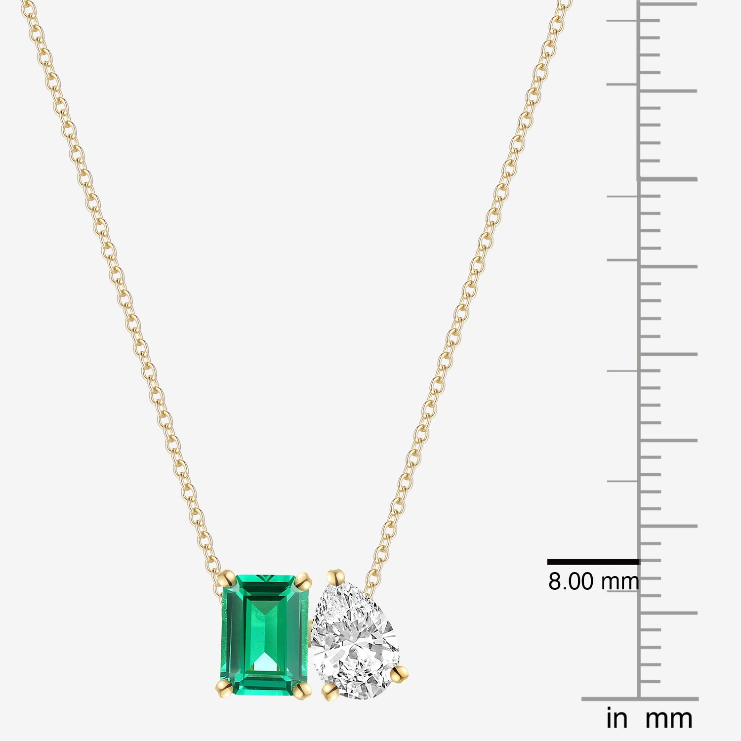 Womens Lab Created Green Emerald 14K Gold Over Silver 18 Inch Pendant Necklace