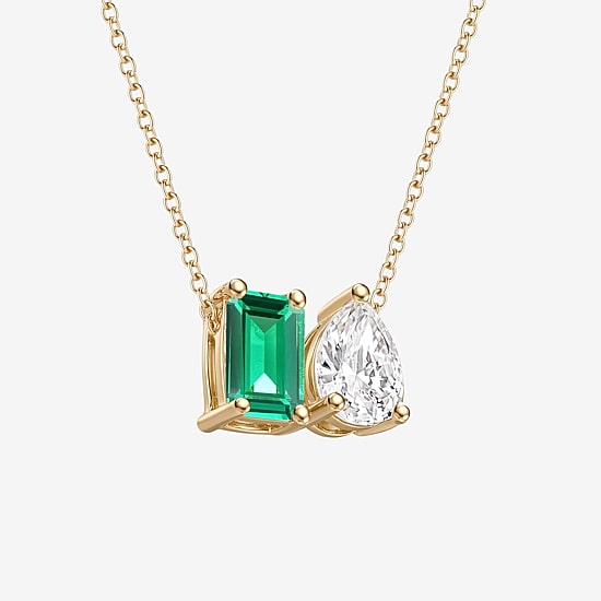 Womens Lab Created Gemstone 14K Gold Over Silver 18 Inch Pendant Necklace