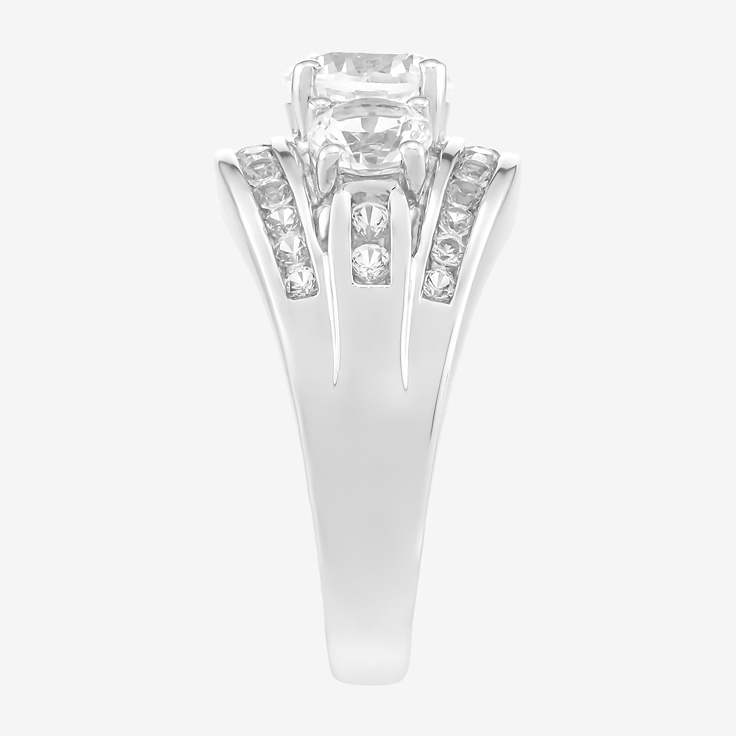 Limited Quantities! Womens Lab Created White Sapphire Sterling Silver Cocktail Ring
