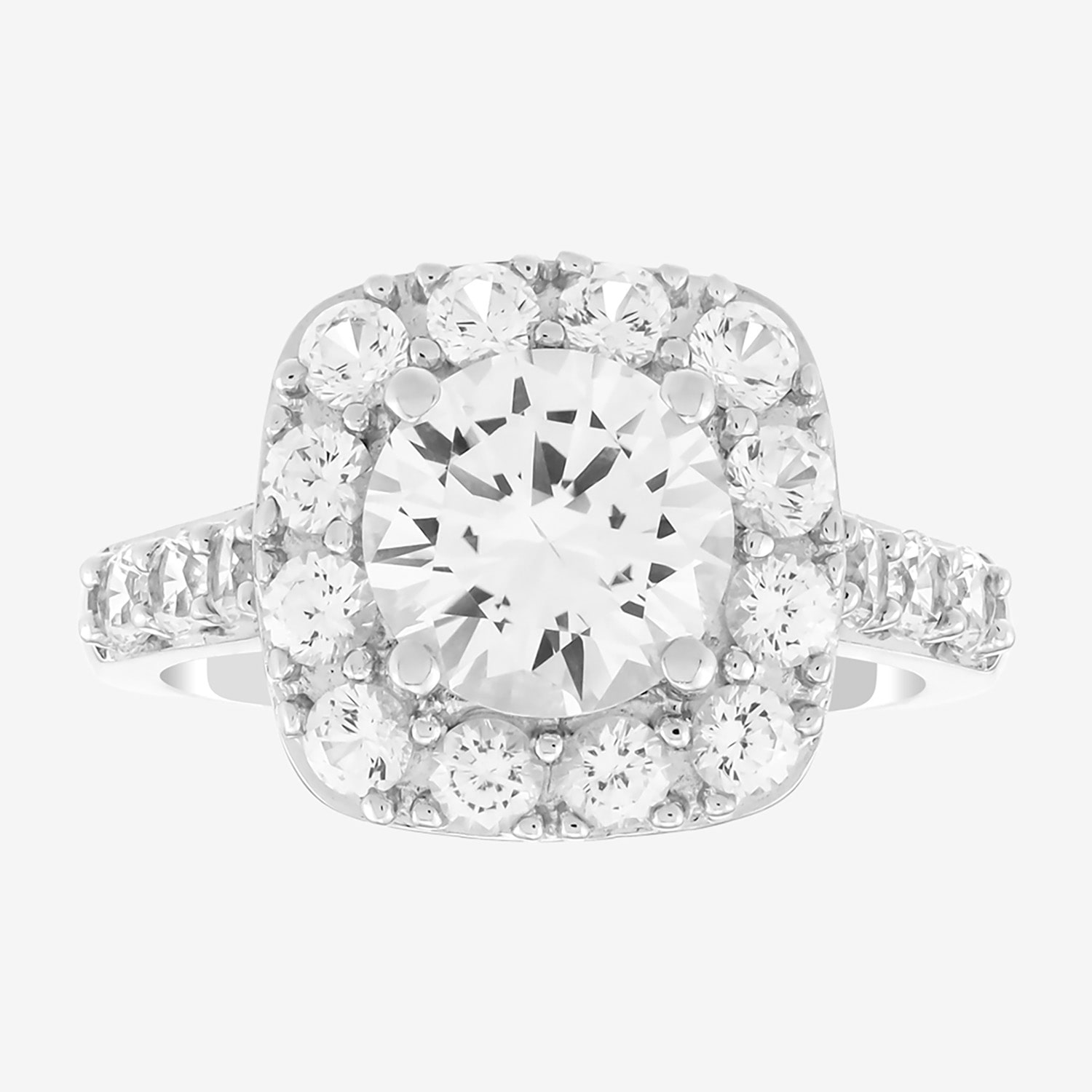 Limited Quantities! Womens Lab Created White Sapphire Sterling Silver Cushion Halo Cocktail Ring