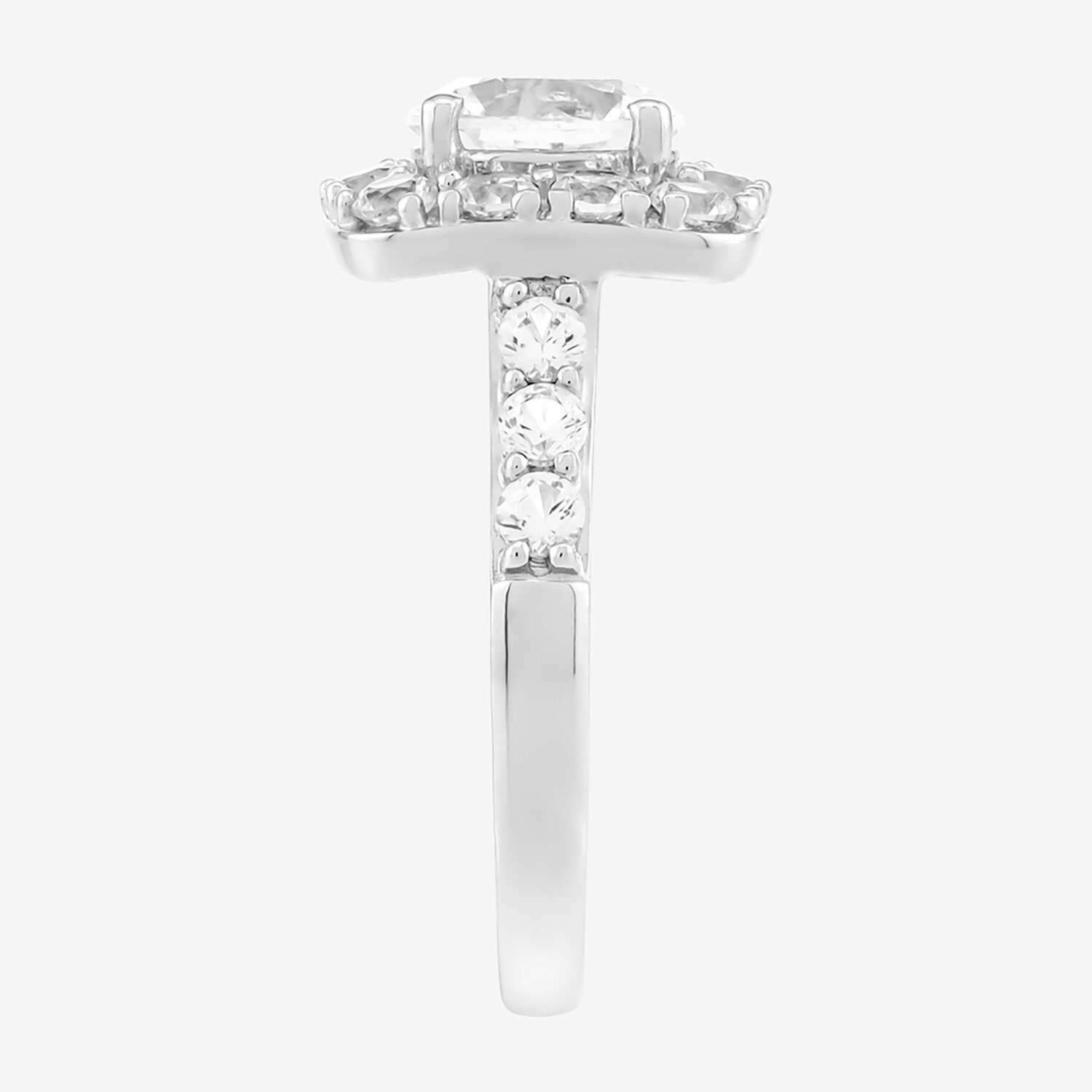 Limited Quantities! Womens Lab Created White Sapphire Sterling Silver Cushion Halo Cocktail Ring