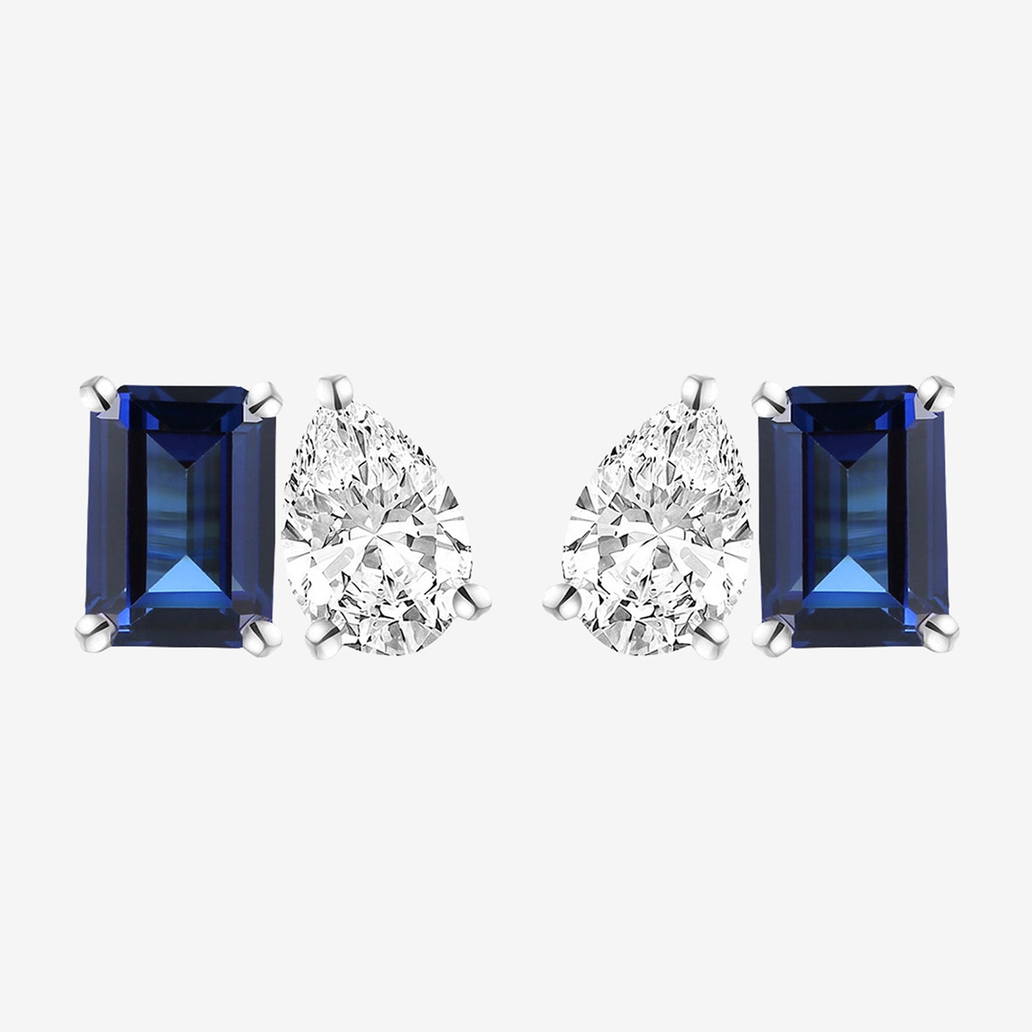 Lab Created Blue Sapphire Sterling Silver 7mm Stud Earrings