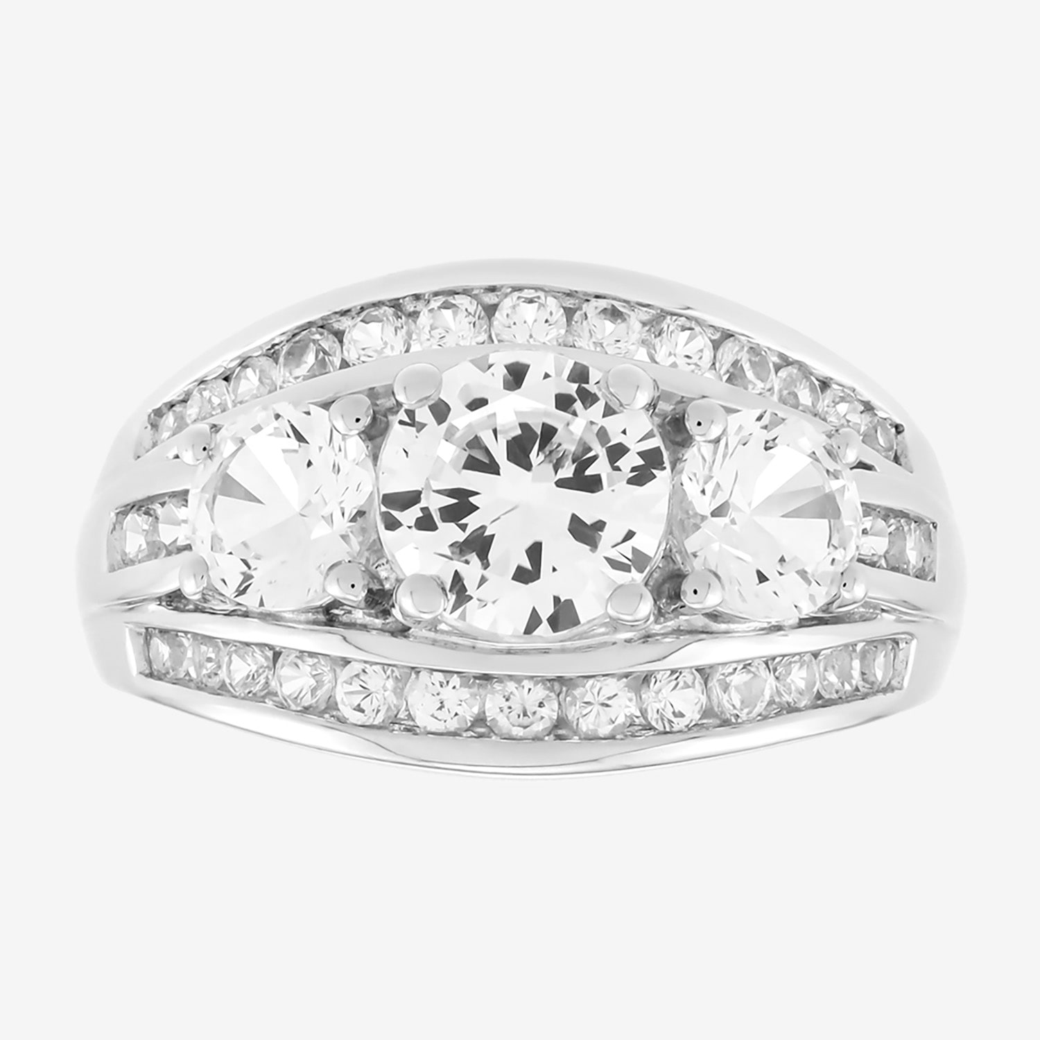 Limited Quantities! Womens Lab Created White Sapphire Sterling Silver Cocktail Ring