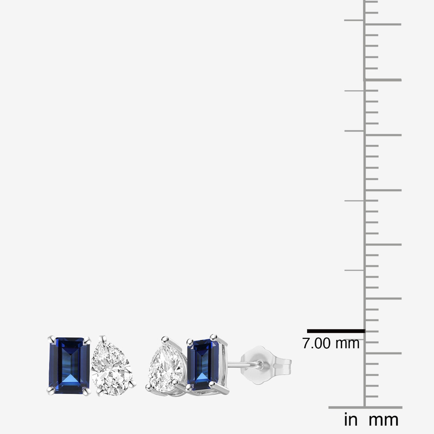 Lab Created Blue Sapphire Sterling Silver 7mm Stud Earrings