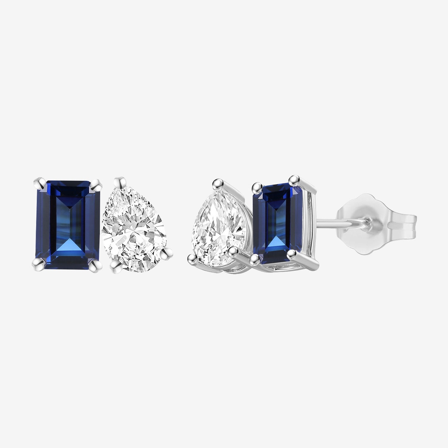 Lab Created Blue Sapphire Sterling Silver 7mm Stud Earrings