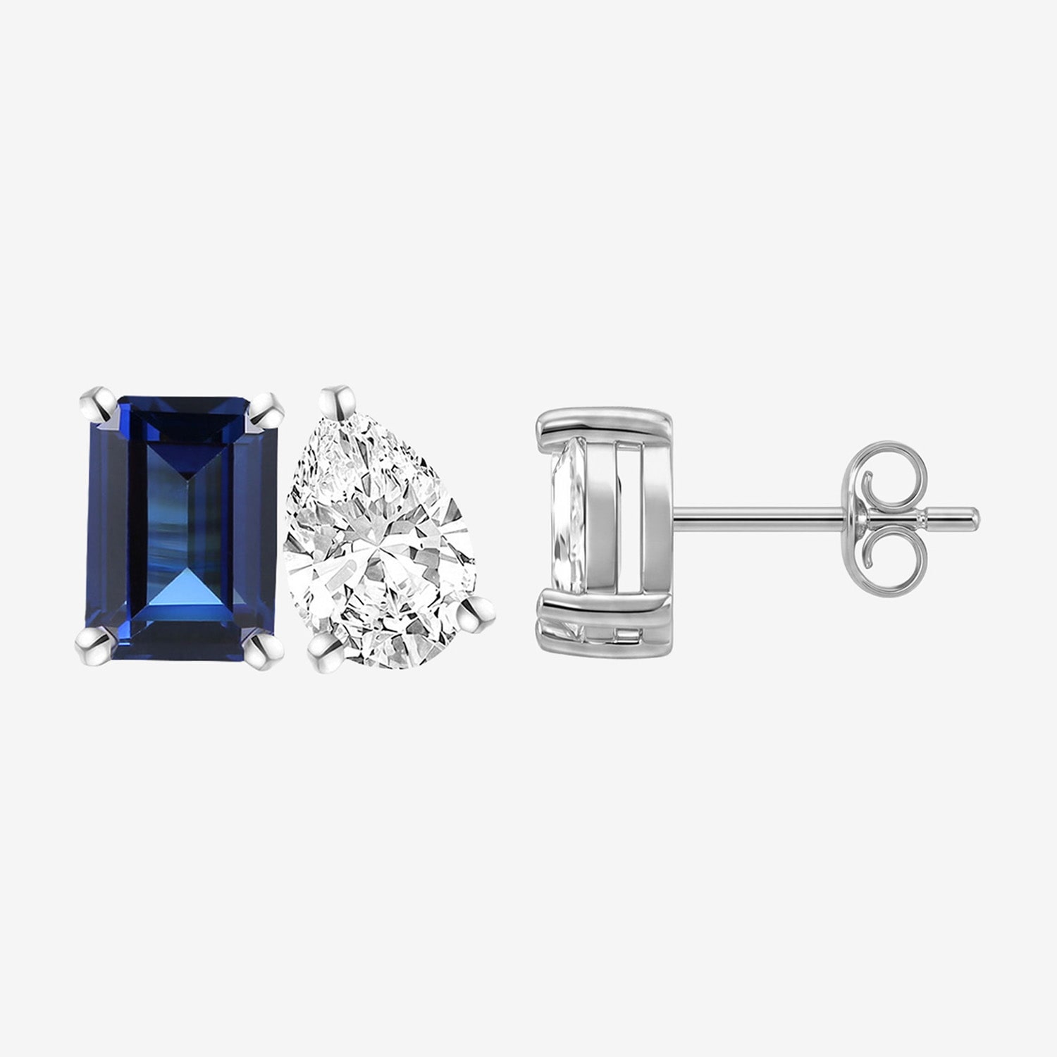 Lab Created Blue Sapphire Sterling Silver 7mm Stud Earrings