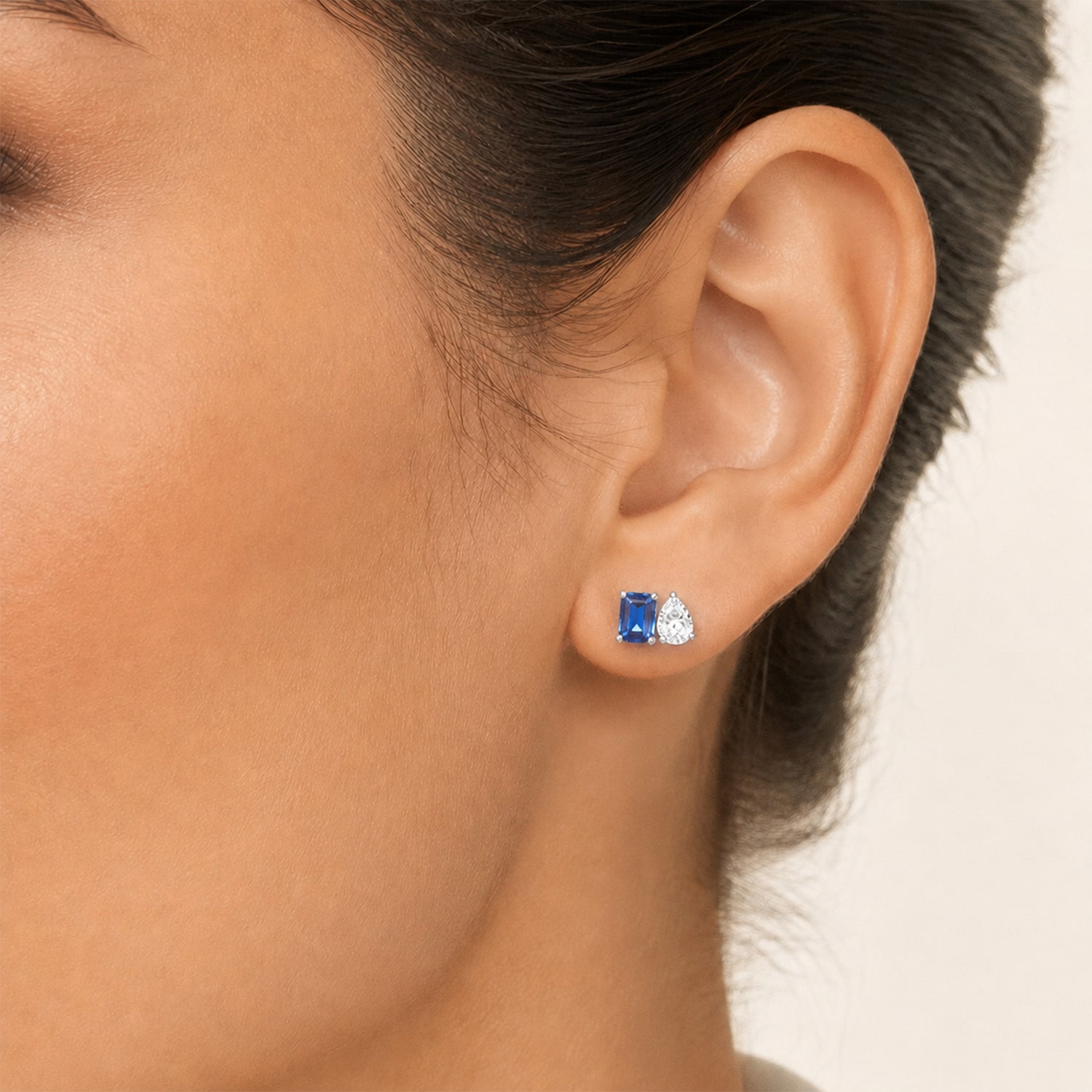 Lab Created Blue Sapphire Sterling Silver 7mm Stud Earrings