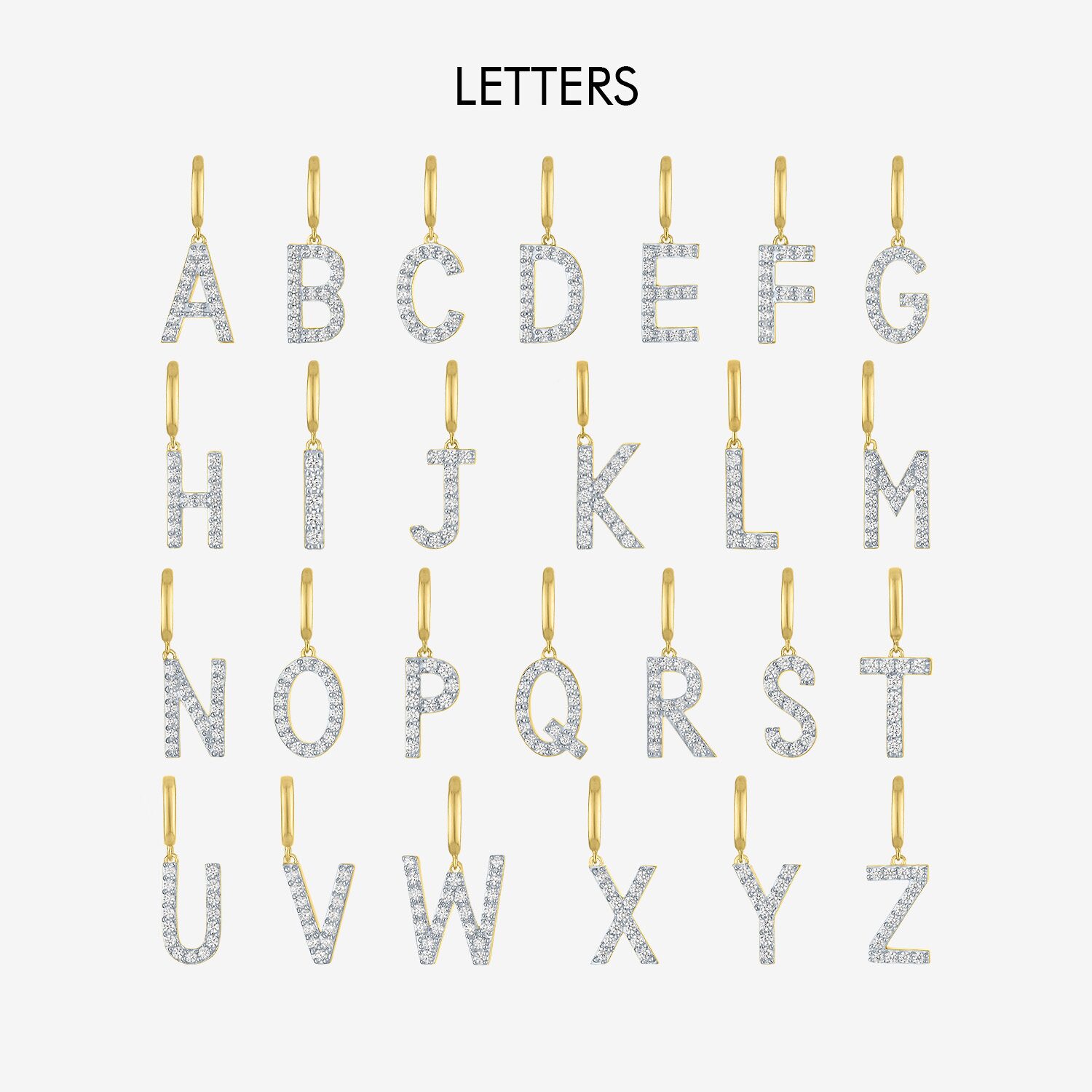 Charmed by Diamond Addiction 1/10 CT. T.W. Initials (G-H / Si2-I1) White 14K Gold Over Silver Charm