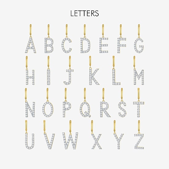 Charmed by Diamond Addiction 1/10 CT. T.W. Initials (G-H / Si2-I1) White Diamond 14K Gold Over Silver Charm