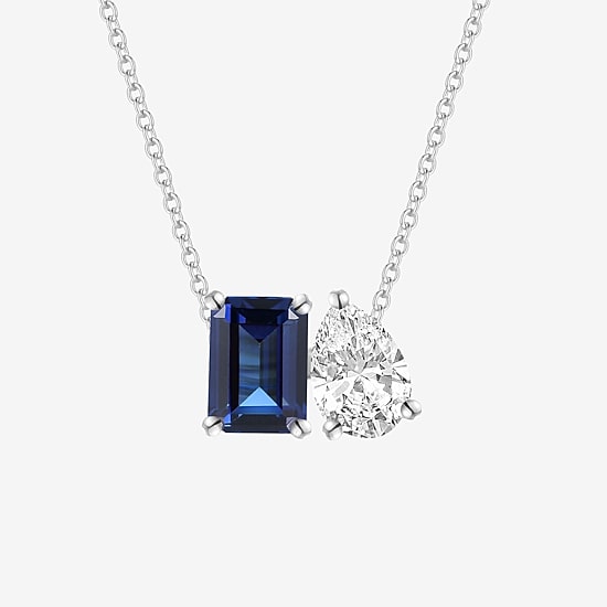 Womens Lab Created Blue Sapphire Sterling Silver 18 Inch Pendant Necklace