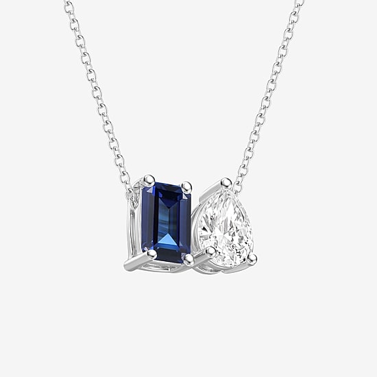 Womens Lab Created Blue Sapphire Sterling Silver 18 Inch Pendant Necklace