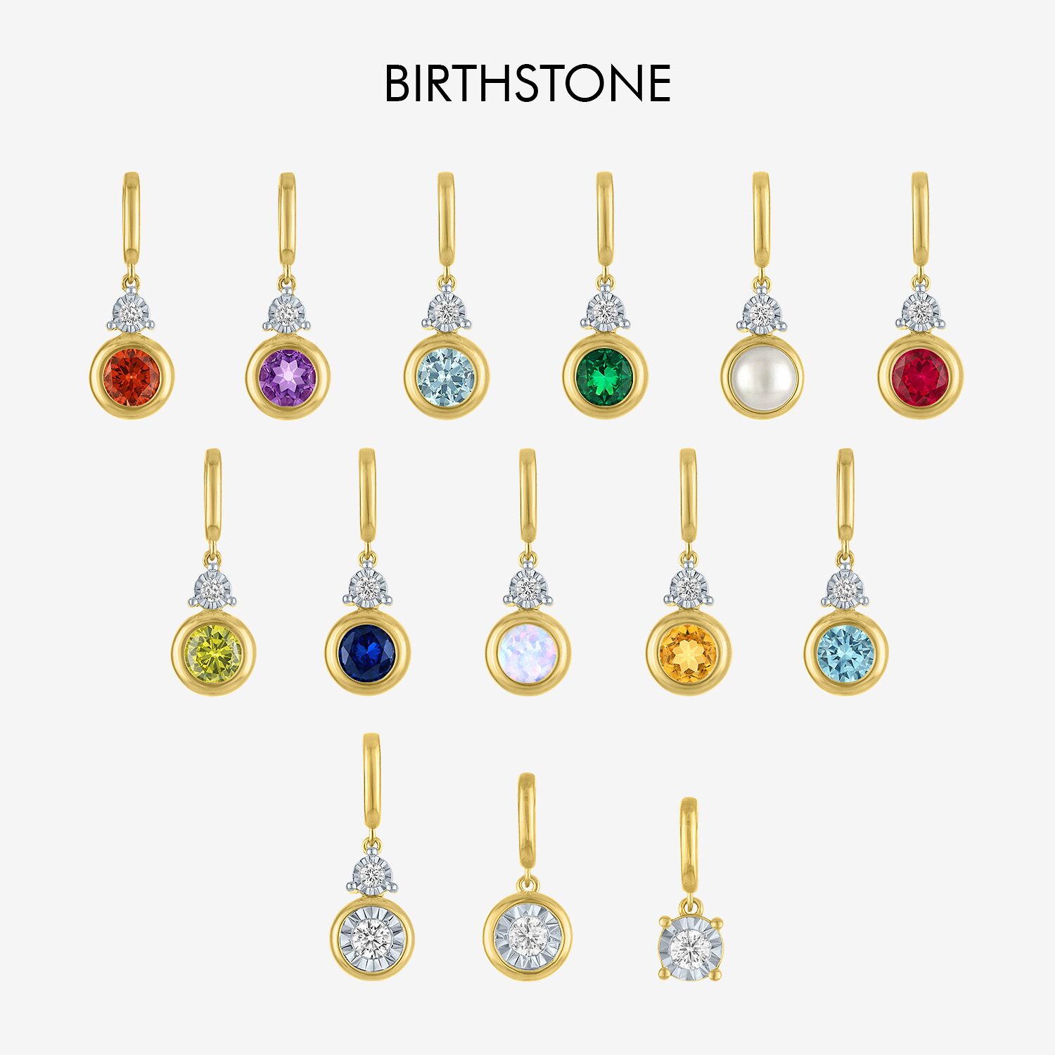 Charmed by Diamond Addiction Accent (G-H / Si2-I1) Red Garnet 14K Gold Over Silver Charm