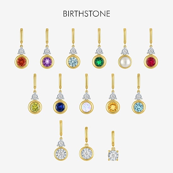 Charmed by Diamond Addiction Diamond Accent (G-H / Si2-I1) Red Garnet 14K Gold Over Silver Charm