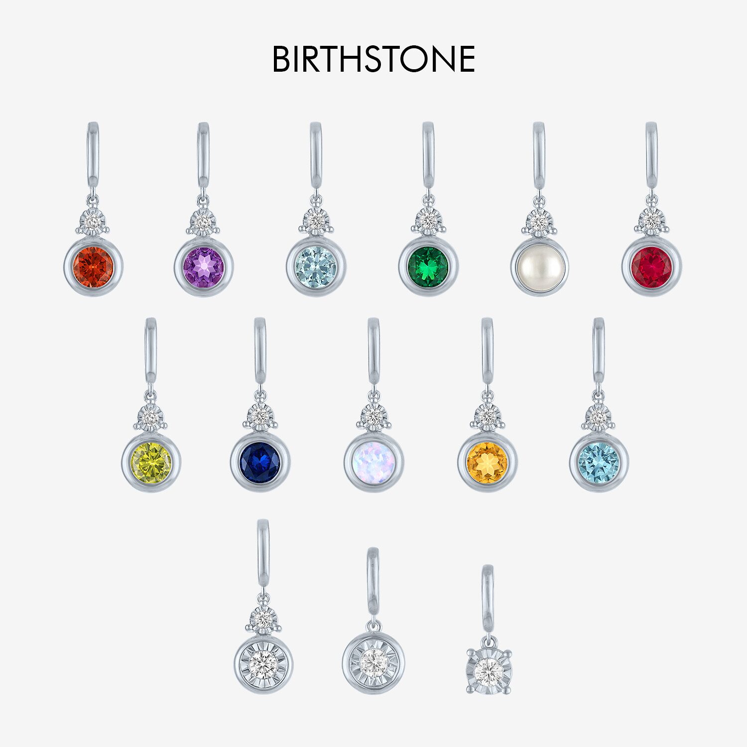 Charmed by Diamond Addiction Accent (G-H / Si2-I1) Blue Sapphire Sterling Silver Charm