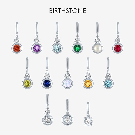 Charmed by Diamond Addiction Diamond Accent (G-H / Si2-I1) Blue Sapphire Sterling Silver Charm