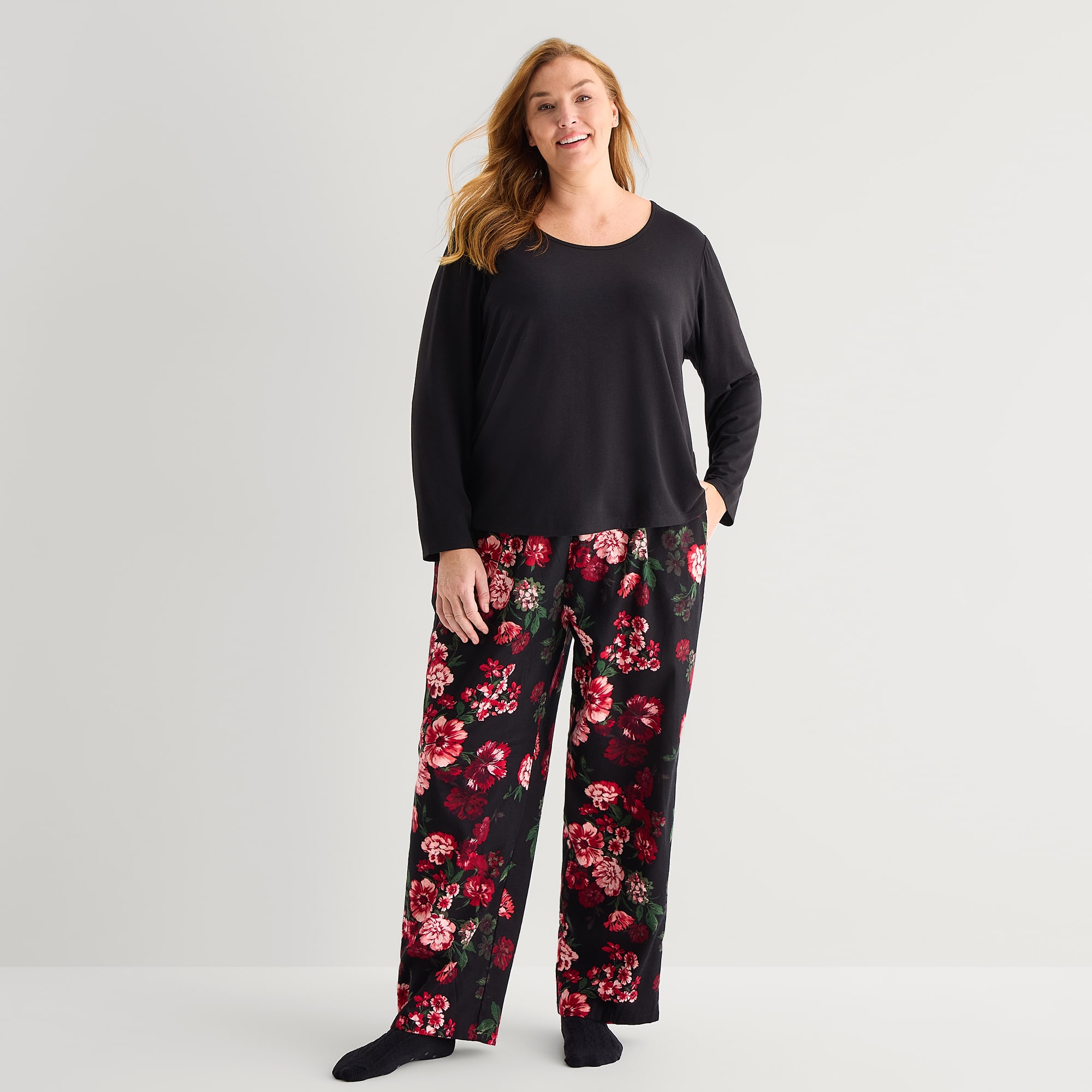 Liz Claiborne Womens Flannel Long Sleeve -pc. Pajama Set