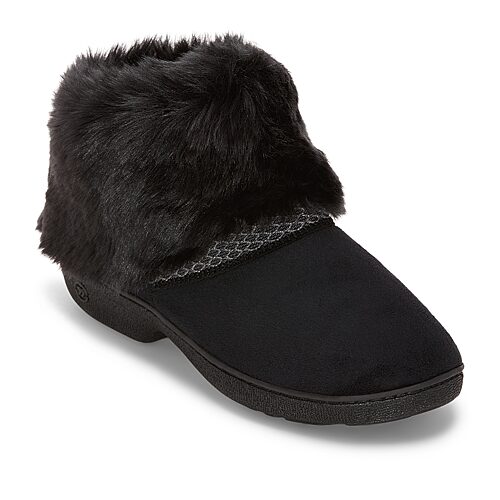Isotoner Slipper Womens Bootie Slippers In Black