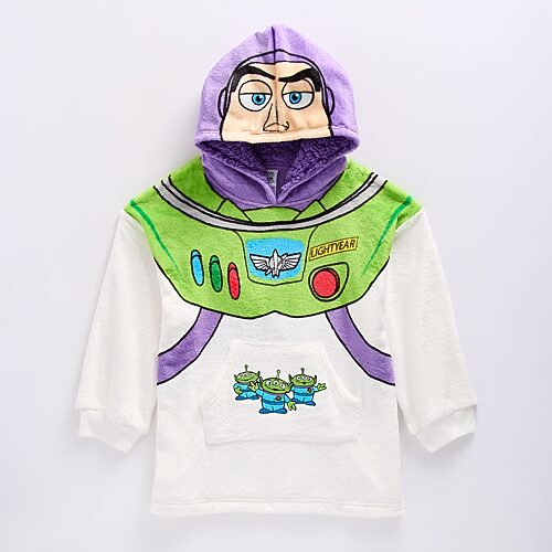 Disney Collection Girls Long Sleeve Buzz Lightyear Fleece Hoodie, M/l â 7-10, White
