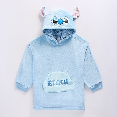 Disney Collection Little & Big Kid Girls Long Sleeve Embroidered Stitch Fleece Hoodie, M/l â 7-10, Blue