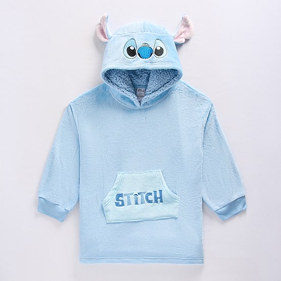 Disney Collection Little & Big Kid Girls Long Sleeve Embroidered Stitch Fleece Hoodie