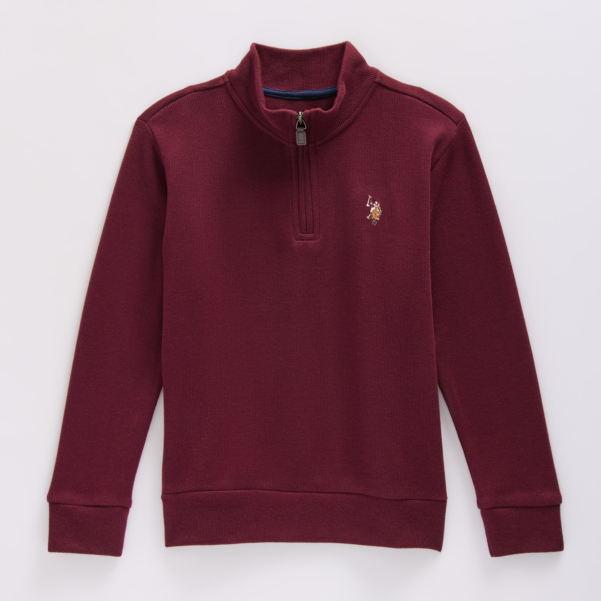 U.S. Polo Assn. Little & Big Kid Boys Mock Neck Long Sleeve Casual Quarter-Zip Pullover