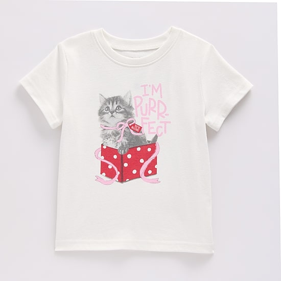 Okie Dokie Toddler & Little Girls Round Neck Long Sleeve Relaxed Fit Graphic T-Shirt