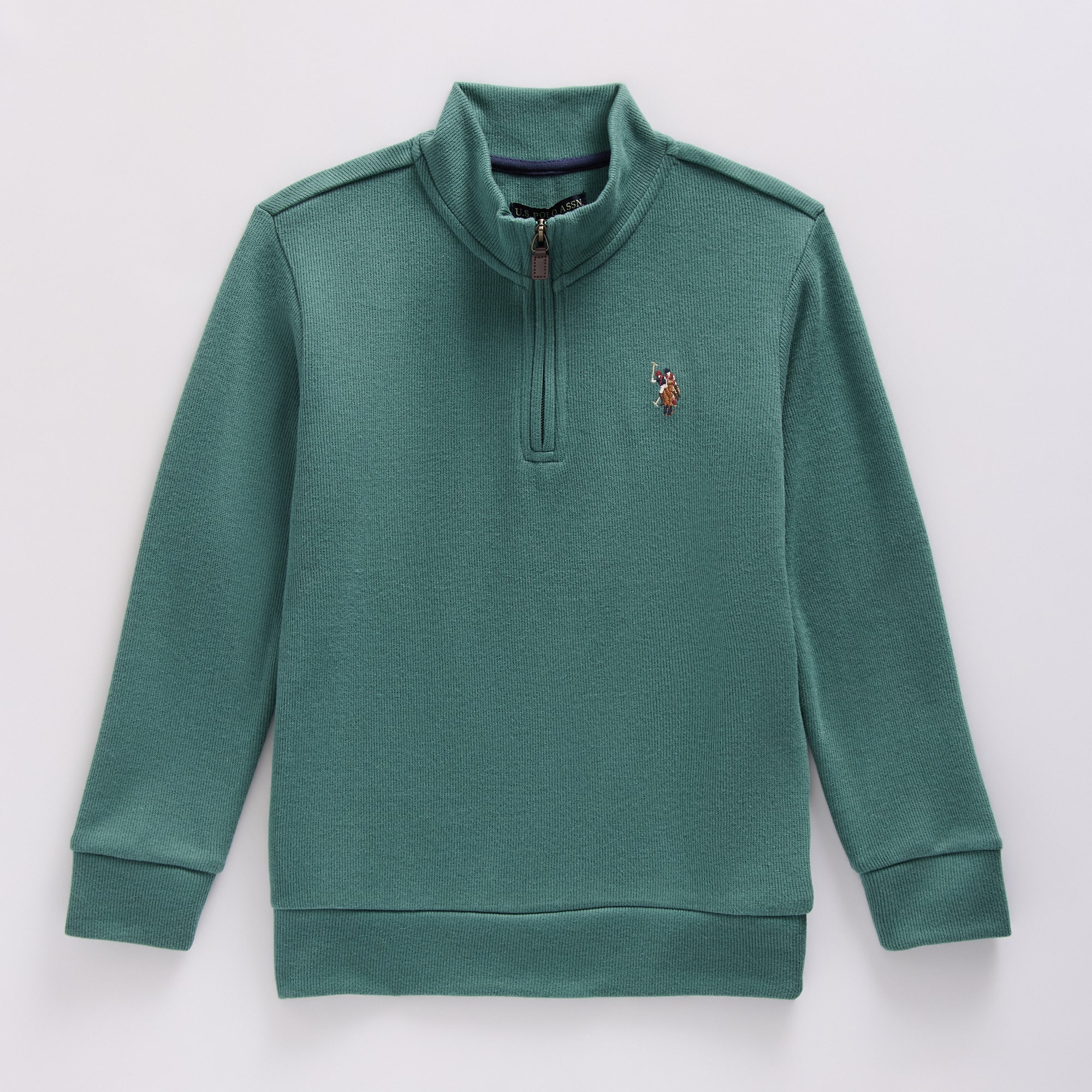 U.S. Polo Assn. Little & Big Kid Boys Mock Neck Long Sleeve Casual Quarter-Zip Pullover