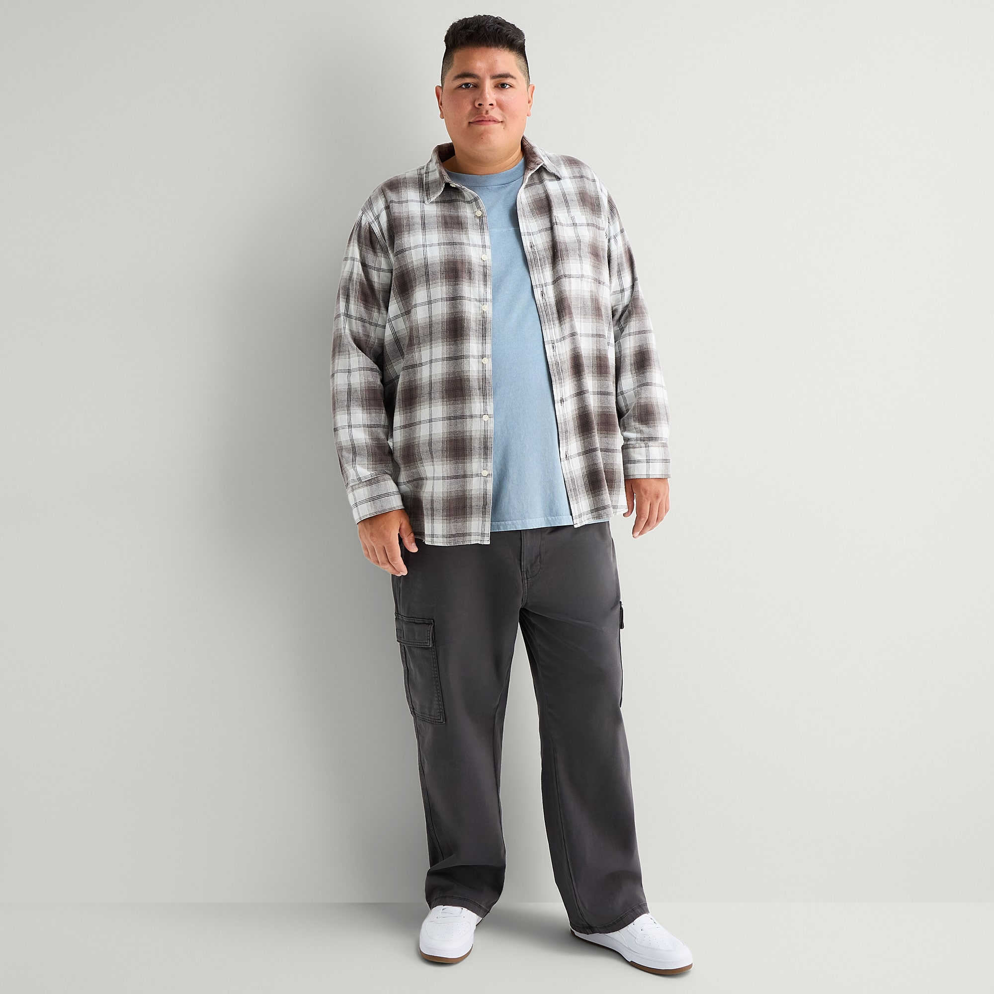Arizona Mens Long Sleeve Boxy Fit Big and Tall Flannel Shirt