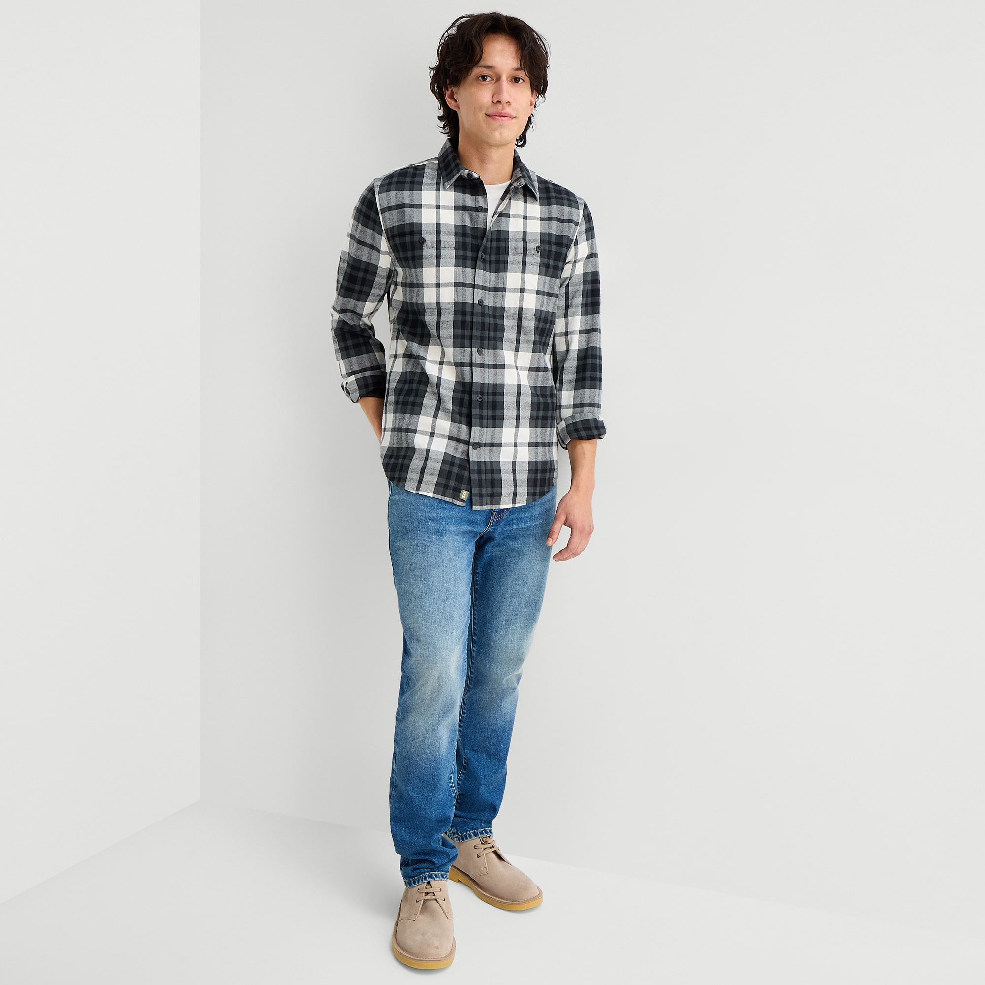 mutual weave Mens Long Sleeve Classic Fit Flannel Shirt