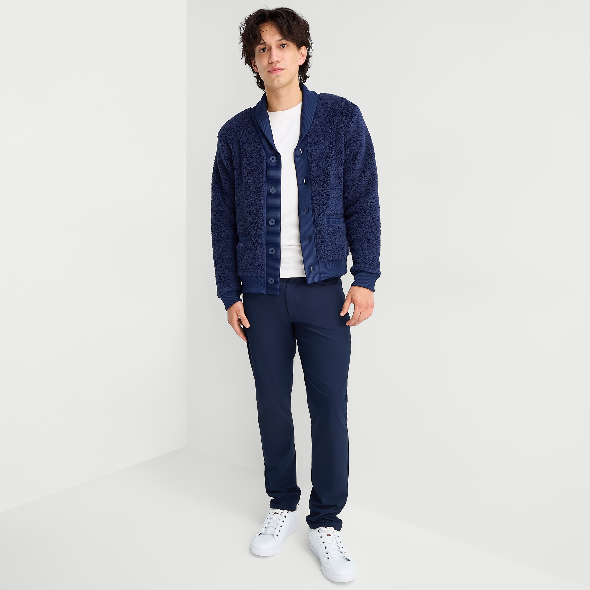 Stylus Mens V Neck Long Sleeve Cardigan