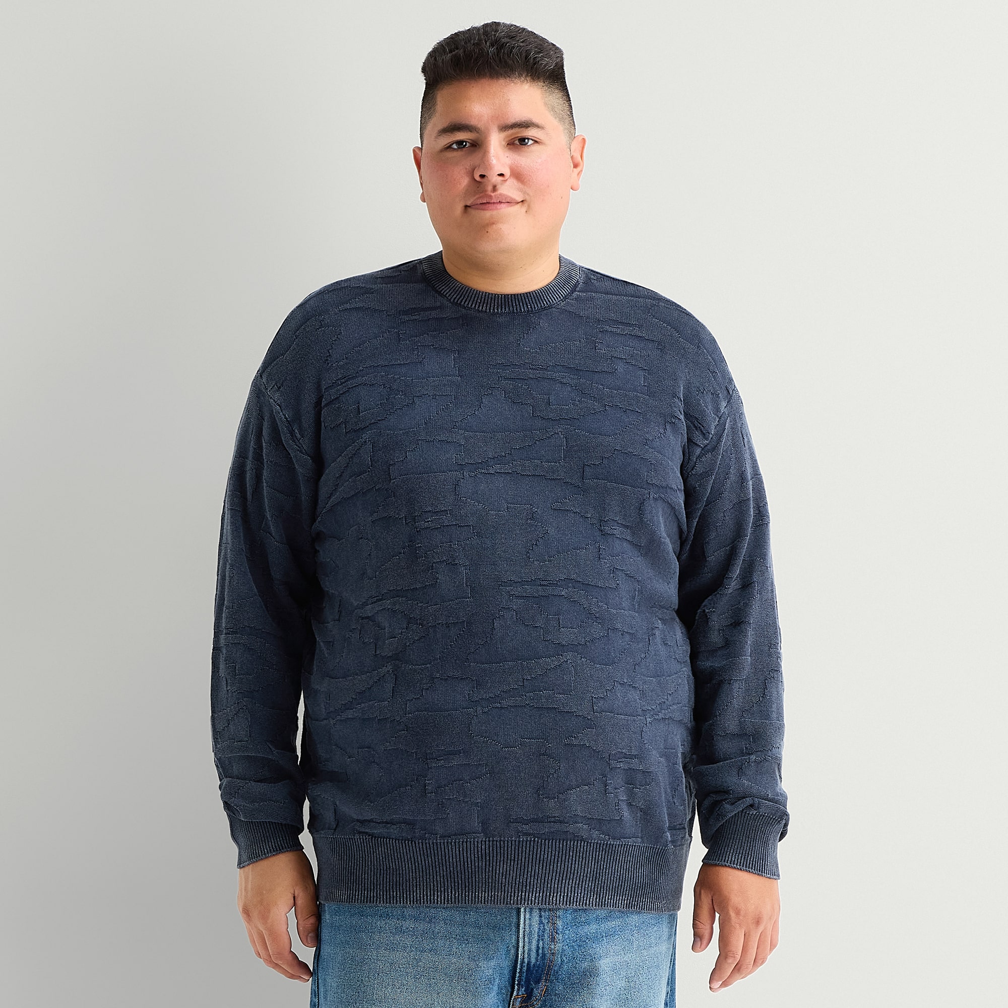 Arizona Big and Tall Mens Crew Neck Long Sleeve Pullover Sweater
