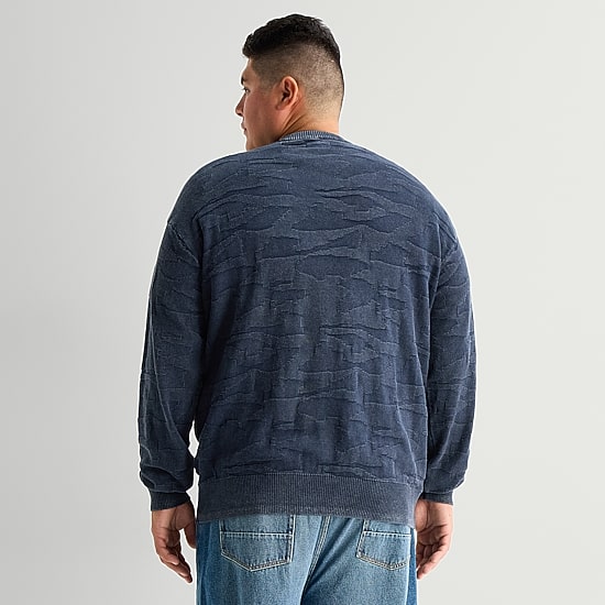 Arizona Big and Tall Mens Crew Neck Long Sleeve Pullover Sweater