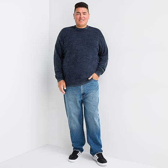 Arizona Big and Tall Mens Crew Neck Long Sleeve Pullover Sweater