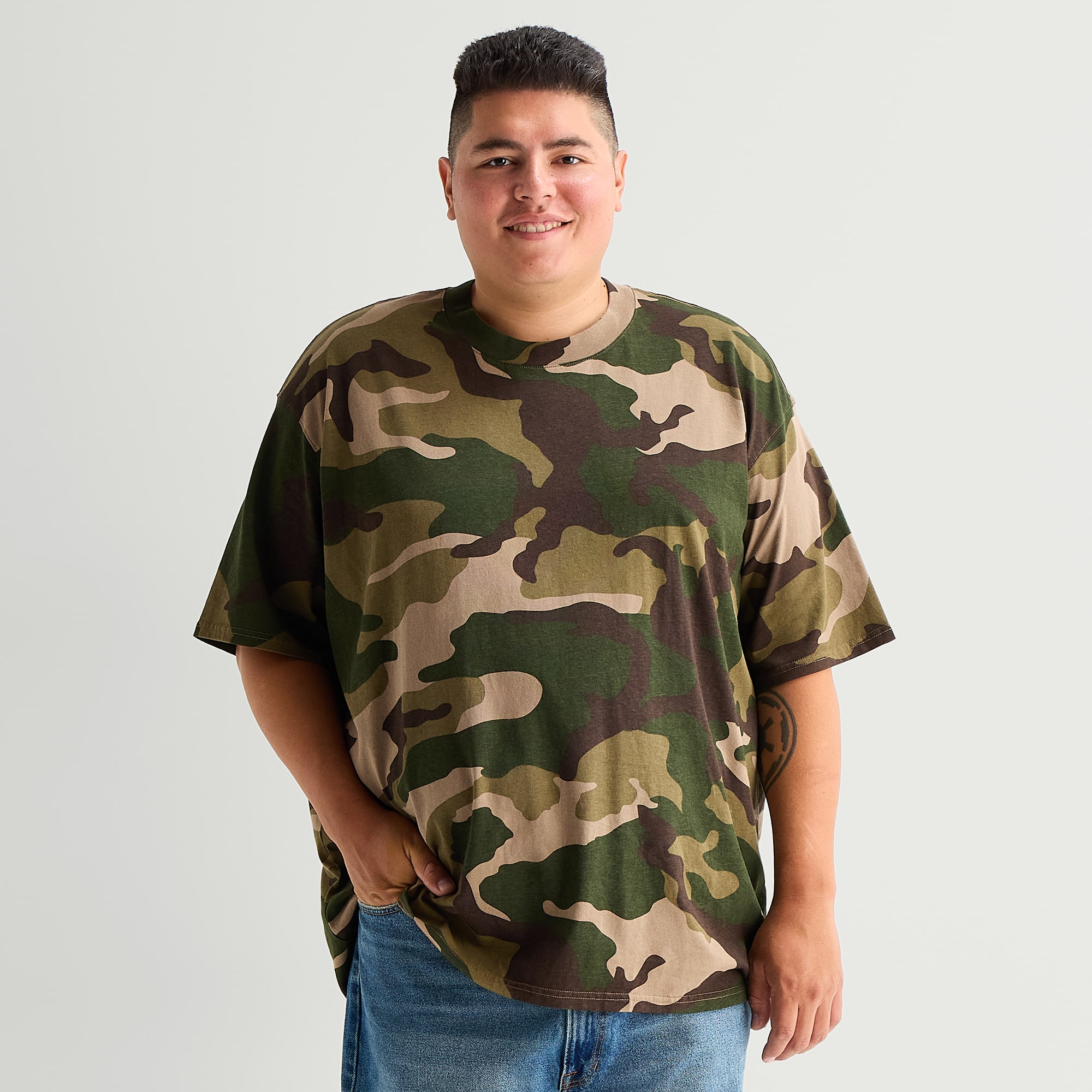 Arizona Mens Crew Neck Short Sleeve Big and Tall T-Shirt
