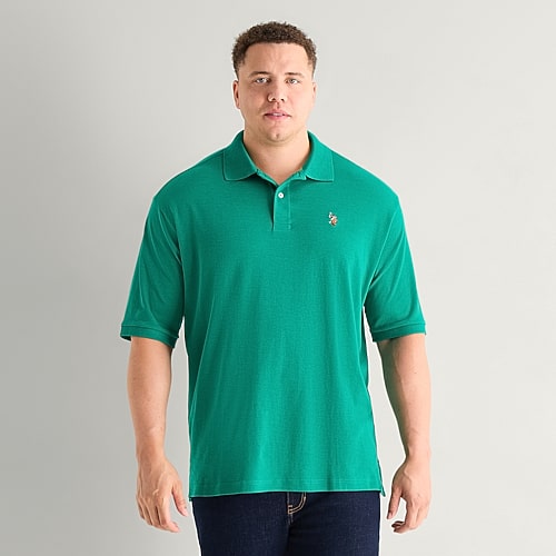 Uspa U.s. Polo Assn. Interlock Big And Tall Mens Regular Fit Short Sleeve Polo Shirt In Green
