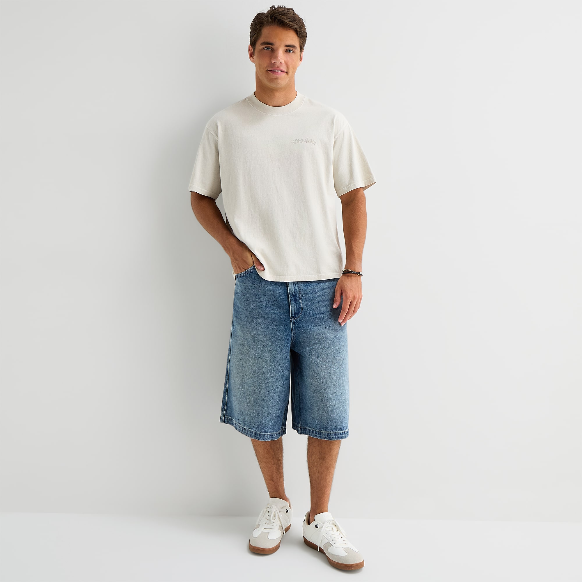 Arizona Mens Baggy Skater Fit 16" Denim Short