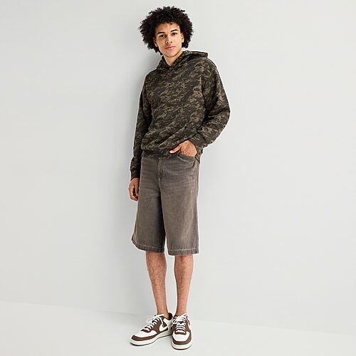Arizona Mens Baggy Skater Fit 16" Denim Short In Brown