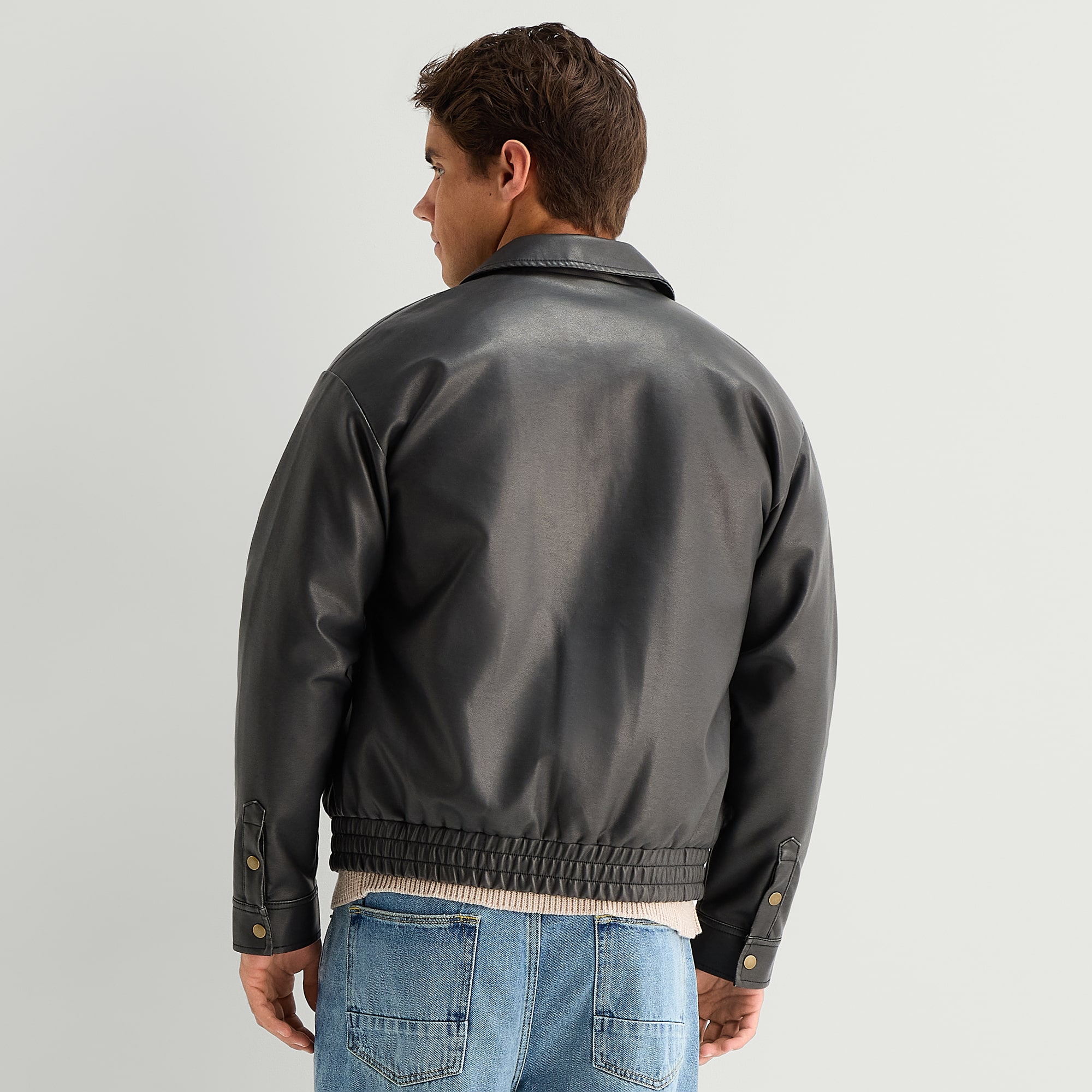 Arizona Mens Faux Leather Bomber Jacket