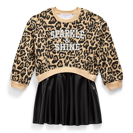 Jingle Ball Girls Long Sleeve Fit + Flare Dress