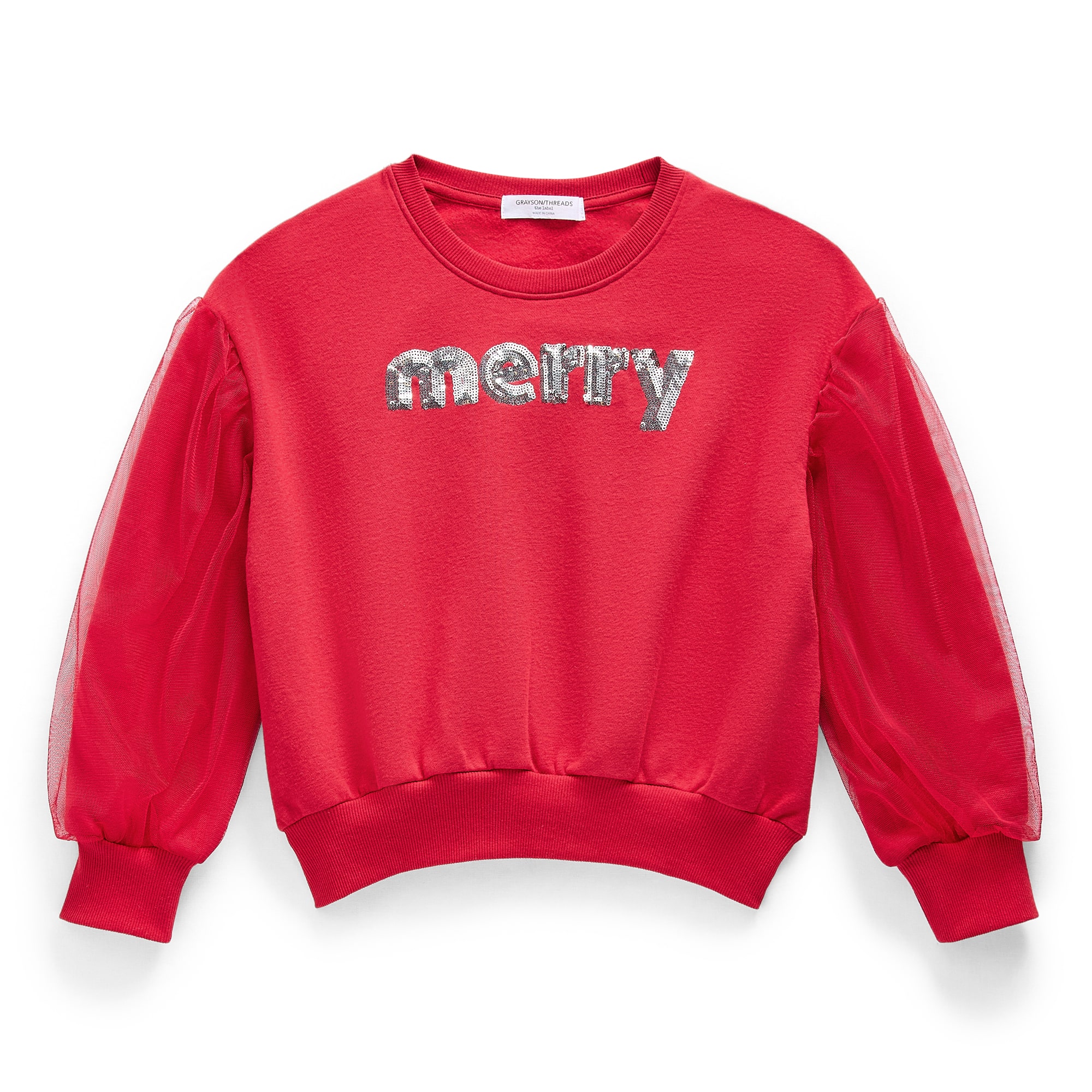 Grayson Threads, The Label Little & Big Kid Girls Crew Neck Long Sleeve Sweatshirt