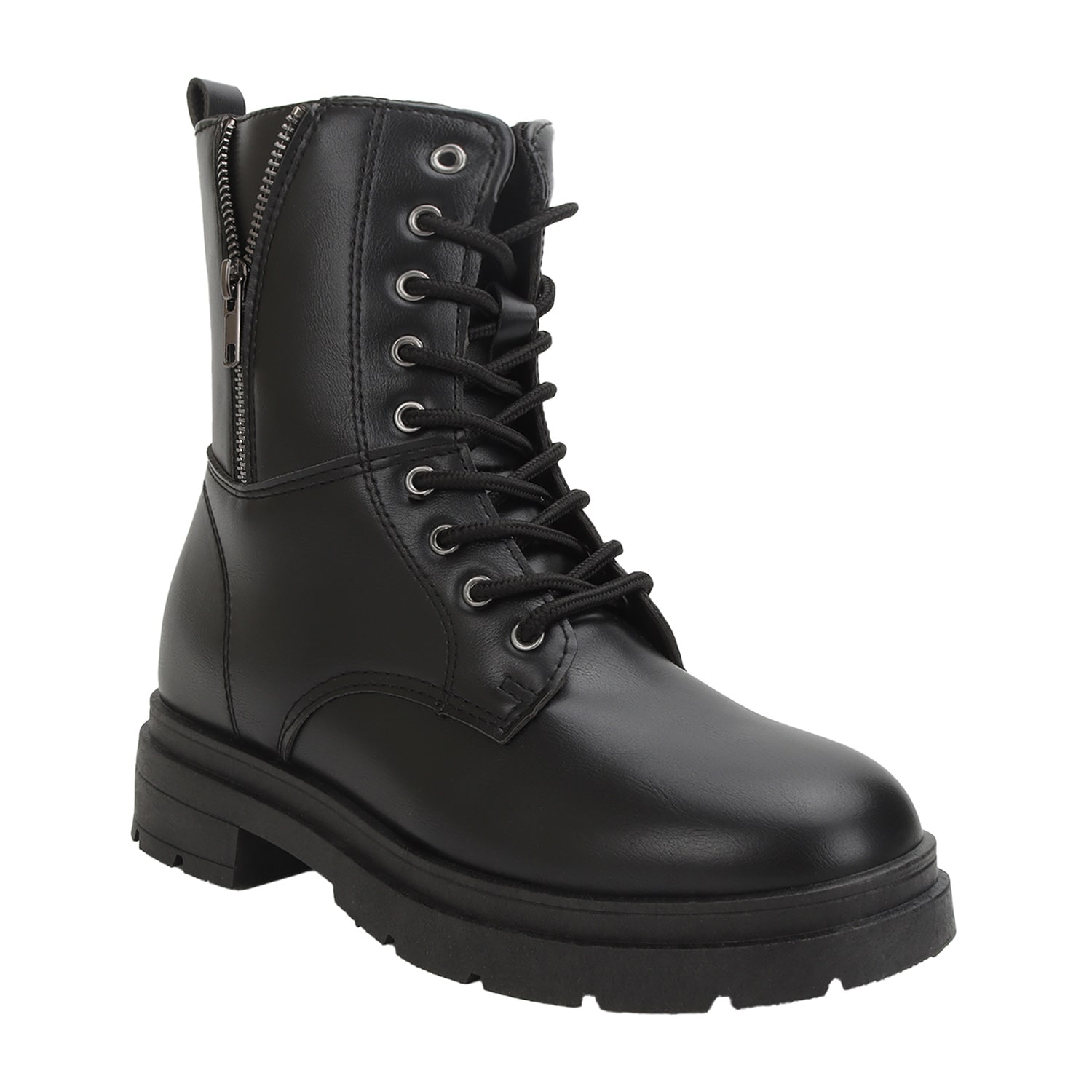Yoki Womens Trenton-05 Flat Heel Combat Boots