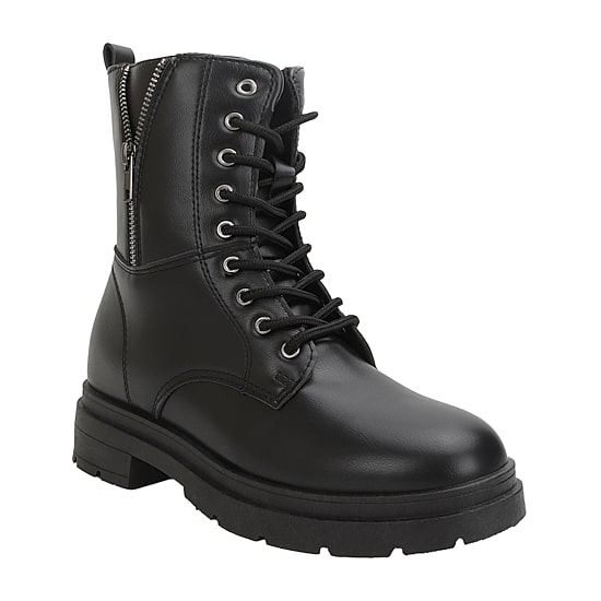 Yoki Womens Trenton-05 Flat Heel Combat Boots