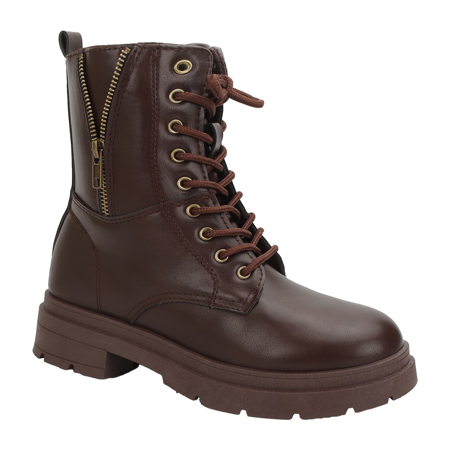 Yoki Womens Trenton-05 Flat Heel Combat Boots