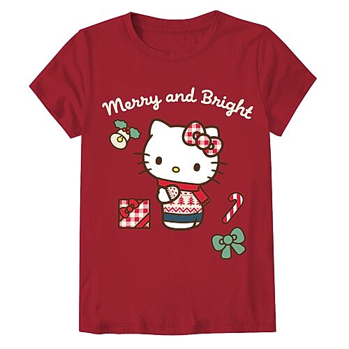 Mad Engine Little & Big Kid Girls Crew Neck Short Sleeve Regular Fit Hello Kitty Graphic T-shirt In Red